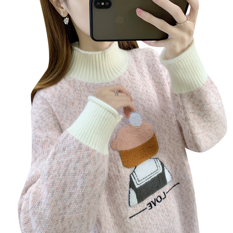 毛衣女款2026新款冬季加绒加厚保暖衣服内搭女秋冬半高领打底衫女