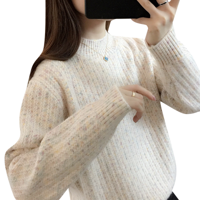 毛衣女秋冬内搭加绒加厚半高领打底衫女2025新款冬季爆款针织上衣