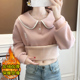 卫衣女款 上衣 秋冬娃娃领女士加厚一体绒衣服早春款 2024年新款 爆款