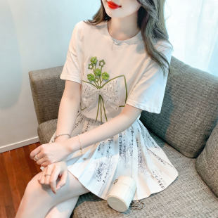 高端美容院前台制服白色文艺风套装SPA会所芳疗师工作服夏接待服