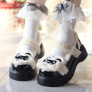 厚底冬季 lolita小皮鞋 保暖日系软妹可爱 原创正品 咕咕小熊加绒棉鞋