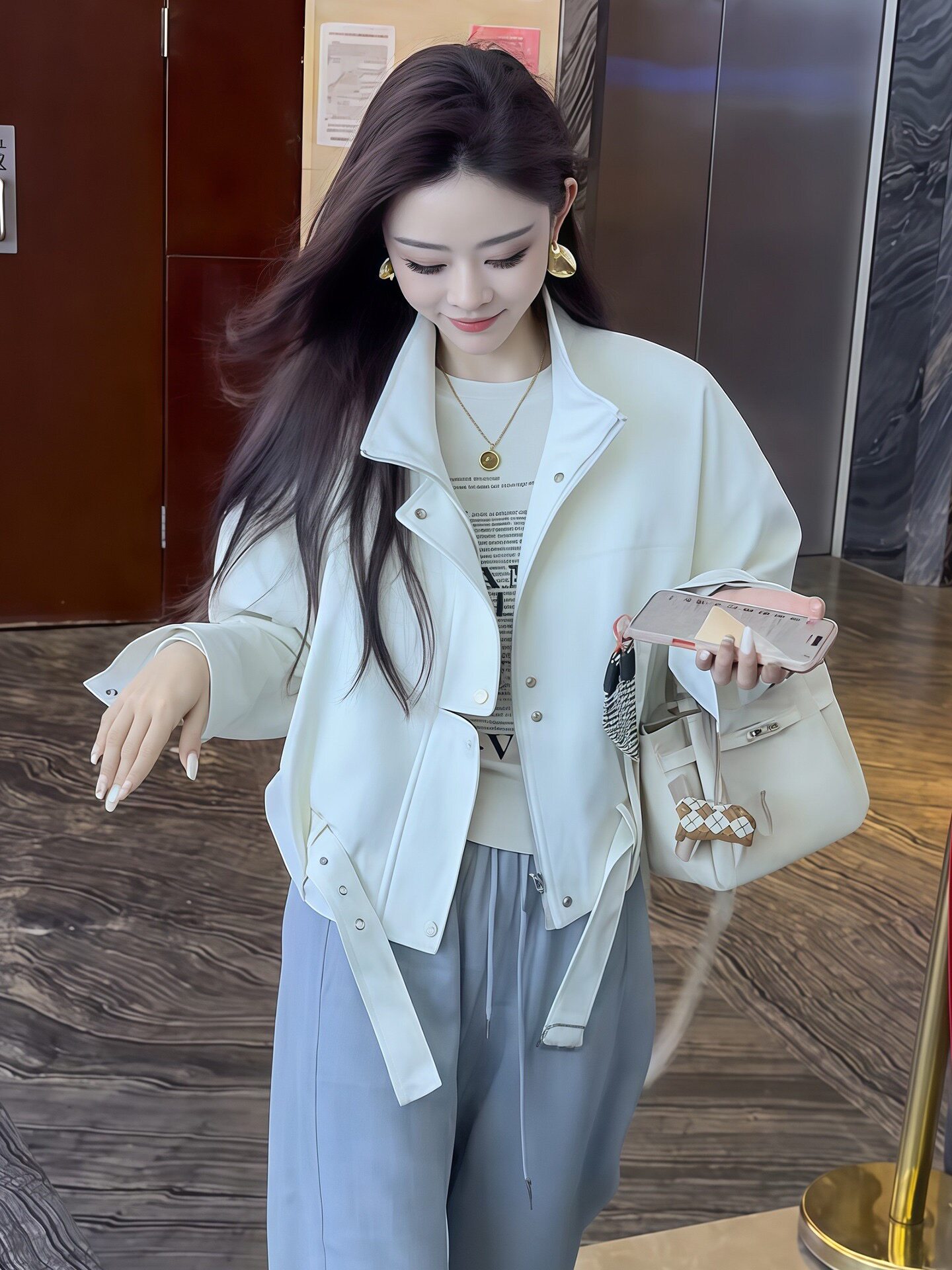 韩版小个子休闲百搭短款外套女春秋季新款宽松时尚夹克牛仔外套