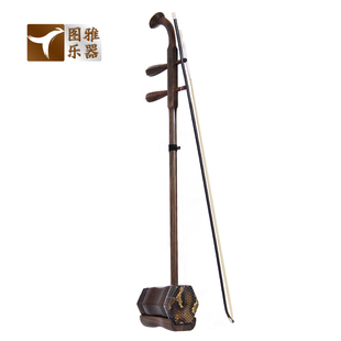 民族拉弦乐器舞台演奏黑酸枝骨雕六角二胡送全套配件弓弦码子梵巢