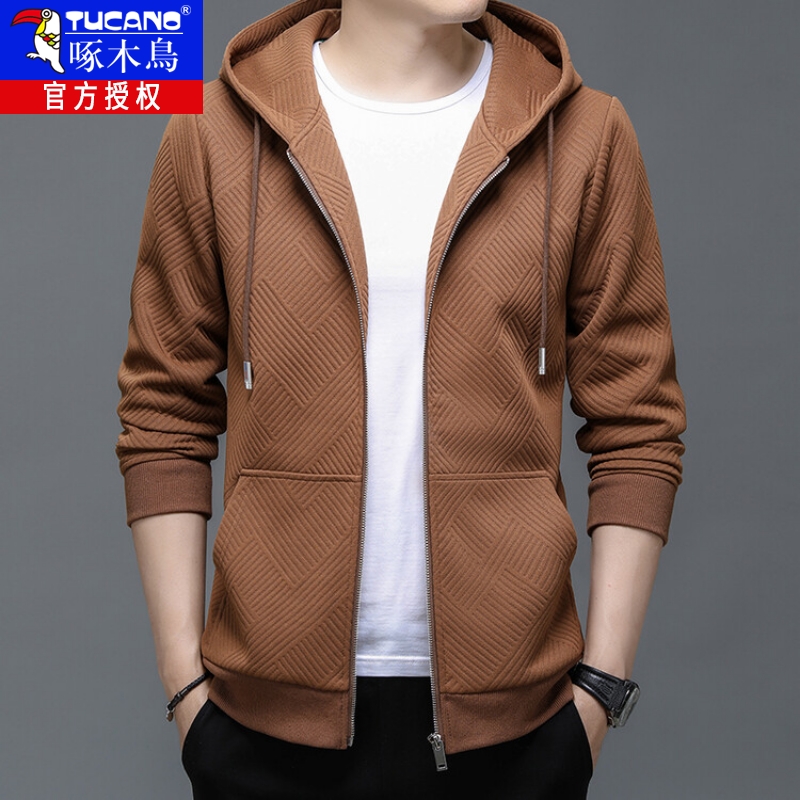 2025新款连帽卫衣男春秋季针织开衫长袖秋装上衣运动休闲大码外套