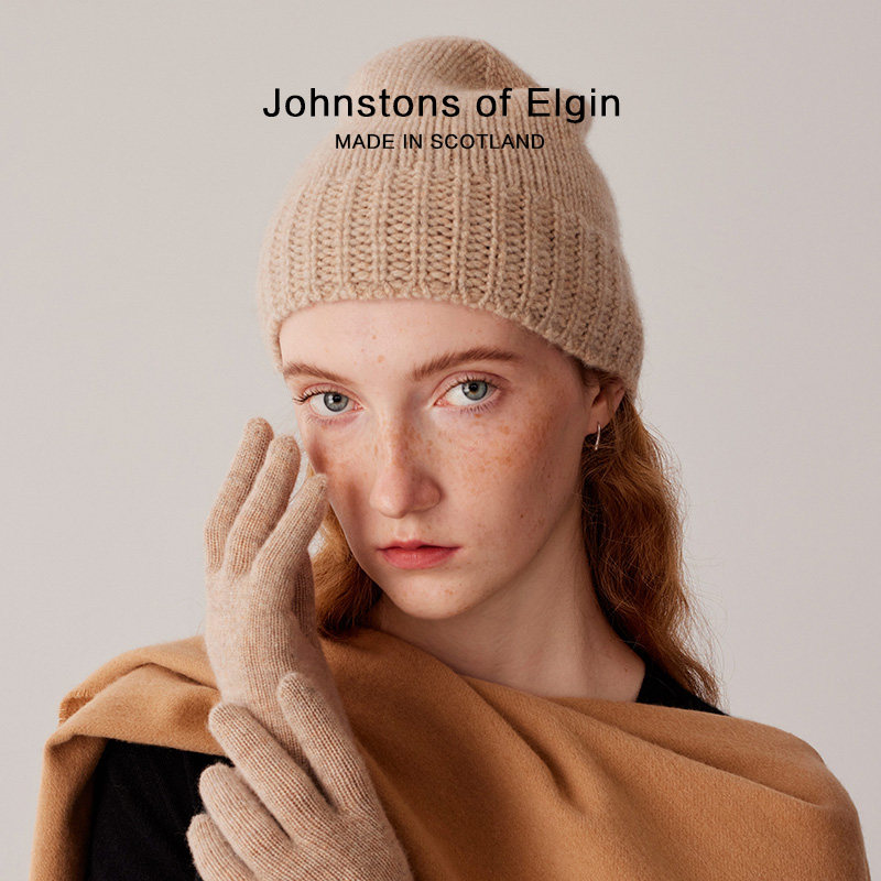 【特享6折】Johnstons of Elgin 秋冬羊绒双层针织帽冷帽男女礼物