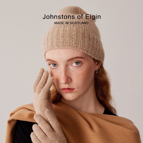 【特享6折】Johnstons of Elgin羊绒双层针织冷帽男女