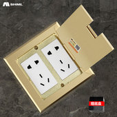 全铜防水地面插座双五孔十孔地插隐藏式 MSHML 开启式 地板插座