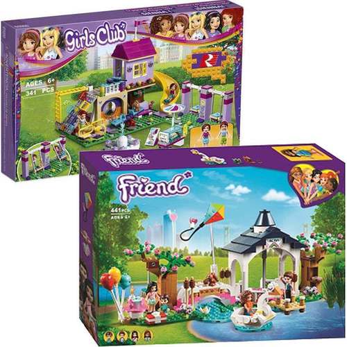 女孩好朋友心湖城公园娱乐积木