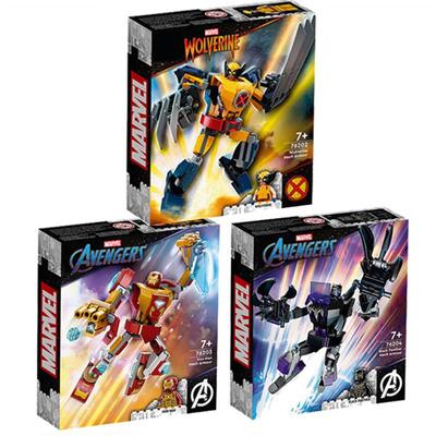 超级英雄金刚狼钢铁侠黑豹积木