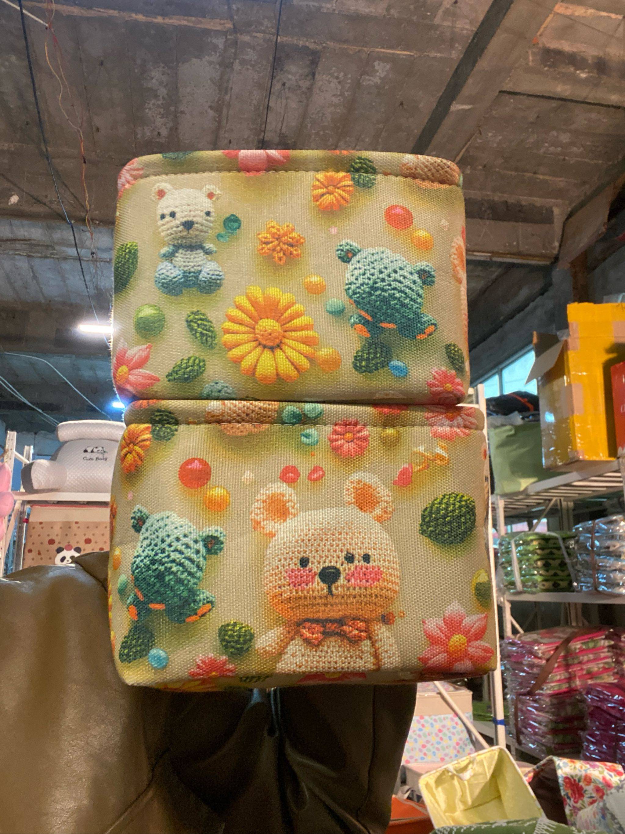 201514毛线熊5D开口微瑕桌面收嘛袜子筐2只