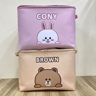 微瑕八十升收纳筐防潮收纳袋 布朗熊和妮可兔拉链款 50X40X35高