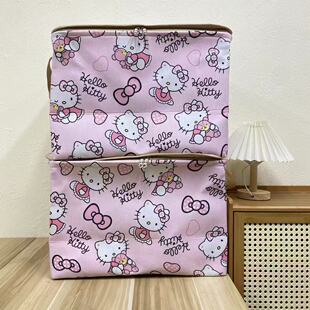 带盖带钢圈 粉凯蒂猫拉链款 微瑕60L收纳筐 45X35X30高