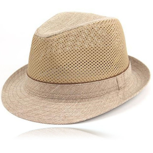 中老年人帽子男士礼帽夏天爸爸休闲爵士网眼透气太阳帽爷爷夏凉帽