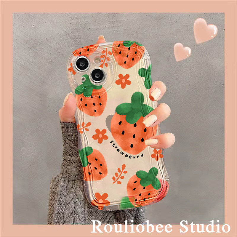 ins小清新草莓适用小米13/12/11pro手机壳新款civi2软y55s15红米k60e