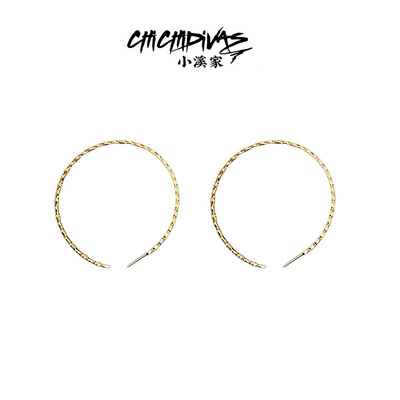 铜合金耳饰 （小溪家）大圈圈耳环耳针金色耳圈高级感欧美风耳饰