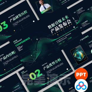 20页绿色高级感科技风新能源产品发布会PPT模板设计工作汇报素材