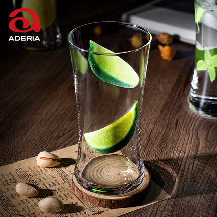 Aderia日本进口印花玻璃杯创意家用杯子高颜值玻璃水杯家用待客杯