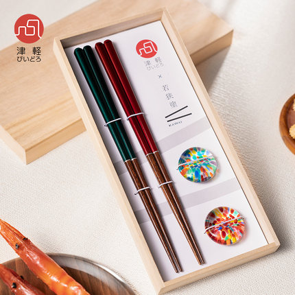 日本进口aderia津轻手工复古风家用高档精致筷子日式礼品新款套装