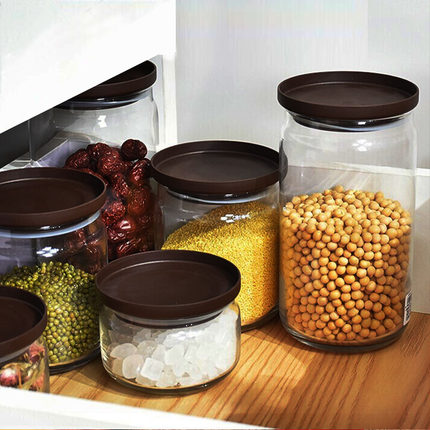 aderia日本进口玻璃储物罐食品级五谷杂粮收纳盒咖啡豆保存罐家用