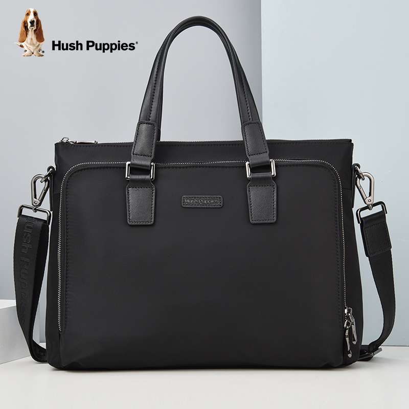 暇步士男士手提包商务休闲出差帆布公文包电脑包2023新款时尚男包