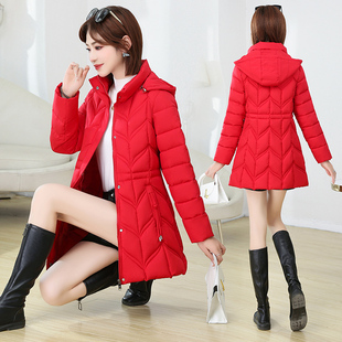 冬季棉衣女中长款2025新款韩版修身加厚羽绒棉服中年妈妈时尚棉袄