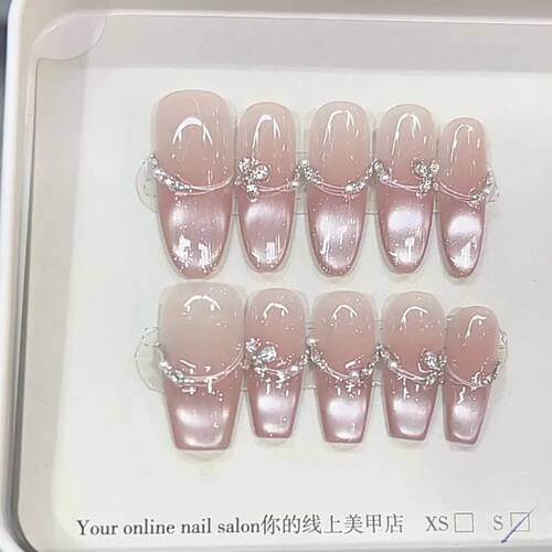 10pcs Handmade Reusable?press on Nails Summer Nail Tips Spri