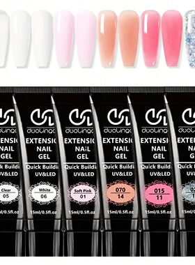 6 Colors Poly Extension Gel Nail Kit Nude Pink Brown ,Soak O
