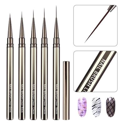 5PCS/set 6/9/12/15/18mm Nail Liner Brush Set Drawing Lines S
