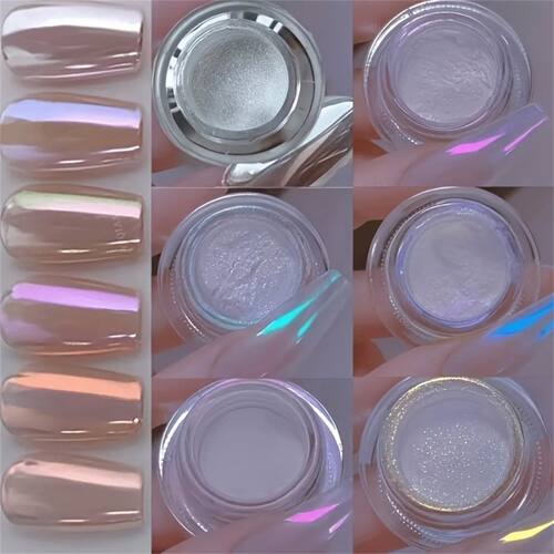 1/6pcs Nail Magic Mirror Powder Moonlight Powder Metallic Te