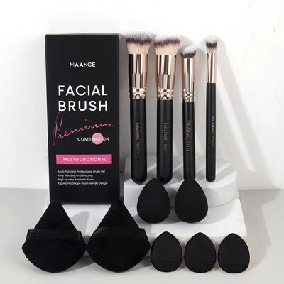 11PCS Makeup Tool Kit 4PCS Makeup Brush Wih Powder Puff Make