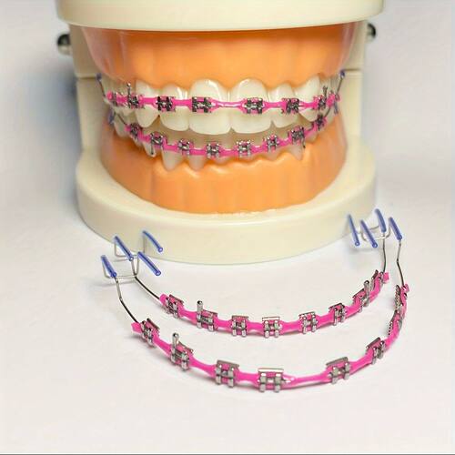 1pair Fashionable Tooth Decoration Set with Metal Chain - Up
