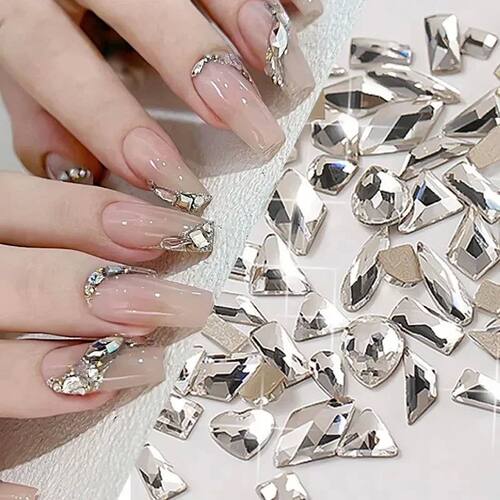 200/50PCS 3D Nail Rhinestones Flat Back Mini Diamond Stone G