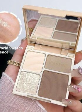 4 Color Facial Highlighter Makeup Palette Matte Fine Glitter