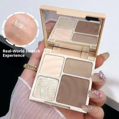 4 Color Facial Highlighter Makeup Palette Matte Fine Glitter