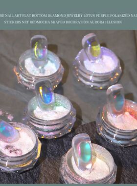 6Pcs/Kit Aurora Chrome Nail Powder 0.2g Ice Transparent Merm