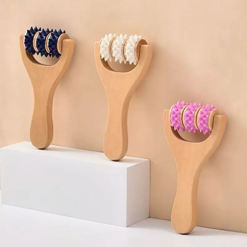 Wooden Massage Roller Set | Handheld Body & Foot Massager fo