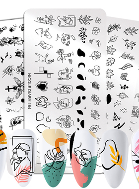 People Image Line Pictures Nail Stamping Plates Marble Image