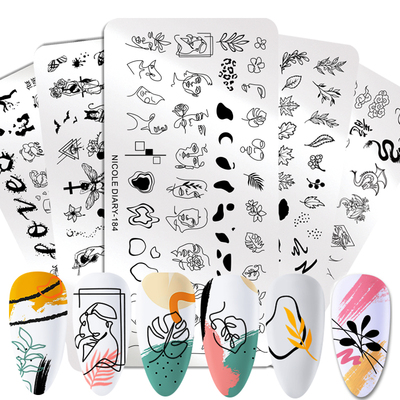 People Image Line Pictures Nail Stamping Plates Marble Image