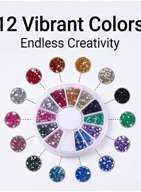Art Decoration Kit with 12 Vivid Rhinestone Colors, Ergonomi