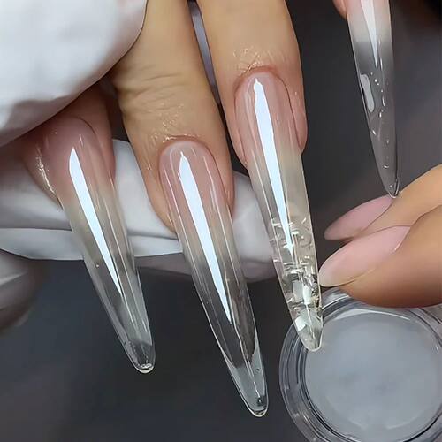 1Box High Gloss Plating Aurora Nail Powder Moonlight White M