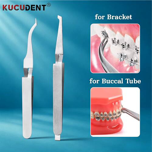 Dental Orthodontic Bracket Tweezers Buccal Tubes Holder Brac