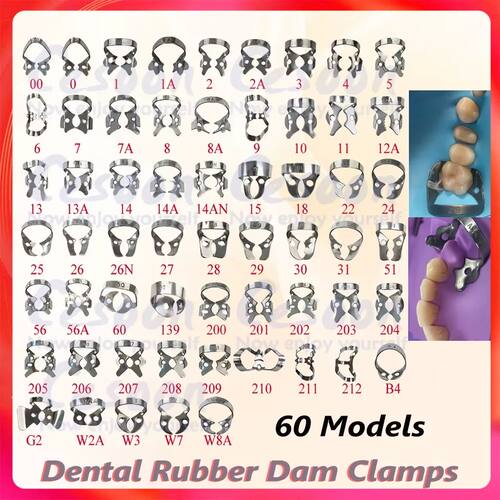 1PC/Pack Dental Rubber Dam Clamps 50 Sizes Barrier Clip Rest
