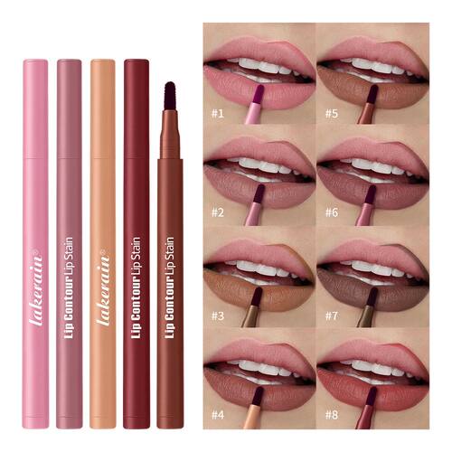 Waterproof 2 In 1 Lip Stain And Liner Pen Long Lasting Smudg