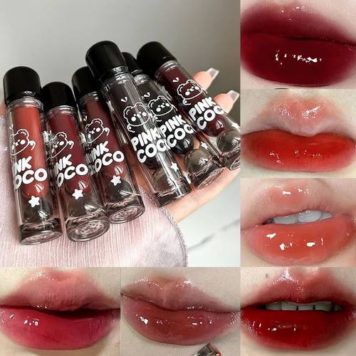 Bear Doodle Mirror Lip Glaze — Long-Lasting Shiny Lip Gloss
