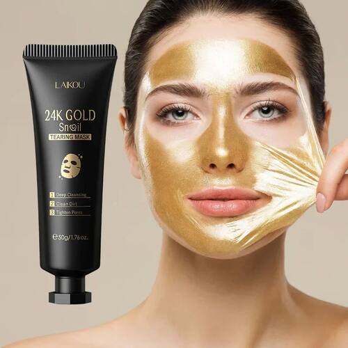 24K Gold Snail Collagen Peel Off  Tearing Face Mask Deep Cle