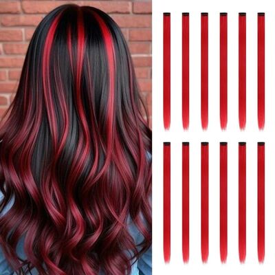 22Inch Colored Party Synthetic Clip in Hair Extensions for G