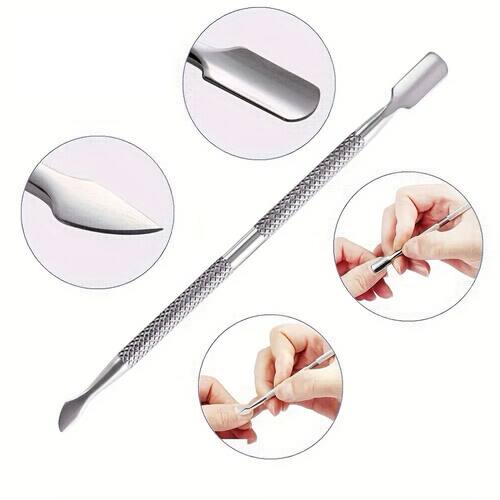 1/10Pcs Double Ended Stainless Steel Cuticle Pusher Dead Ski