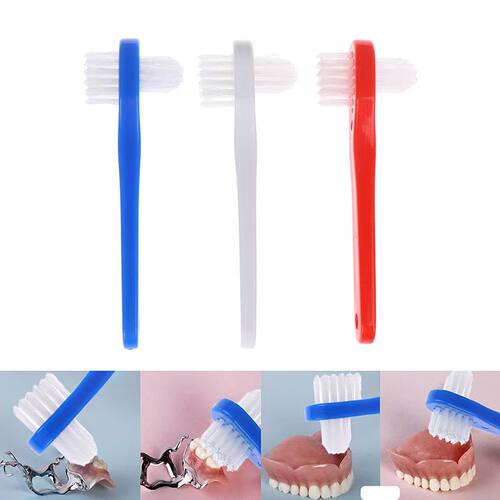 1 Pcs T-shape Denture Dedicated Plastic Brush Toothbrush Dua