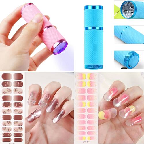 1Sheet Cured Gel Nail Strips Sticker Long-Lasting Nail Polis