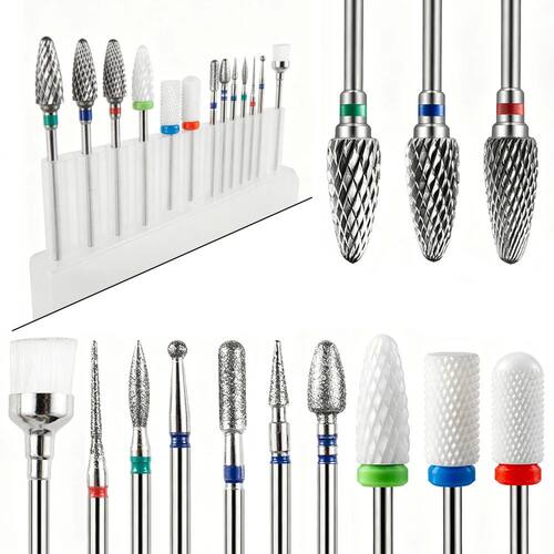 Nail Drill Bits Set Tungsten Carbide Burrs Electric Nail Fil
